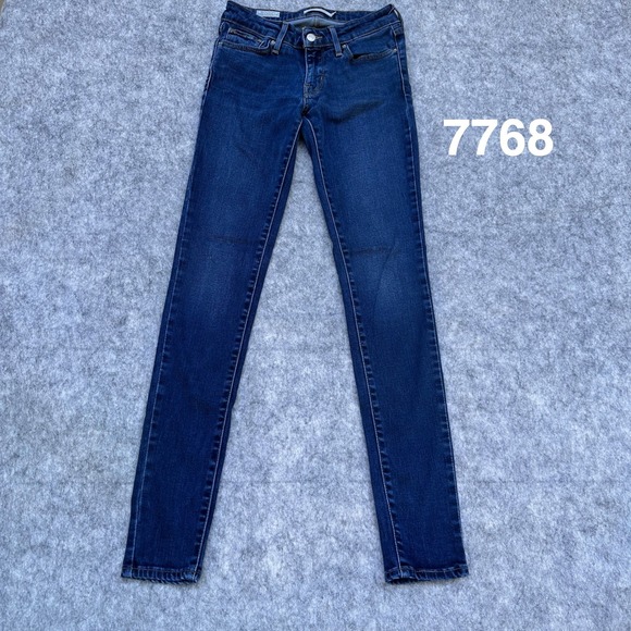 Levi's Premium Denim - Levis Premium 711 Skinny Jeans Dark Wash Indigo Blue Denim Size 26 x 32